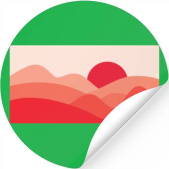 Discover Minimalist Sun Red Stickers