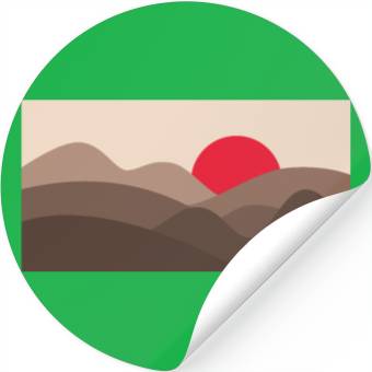 Discover Minimalist Sun Saddle Brown Stickers