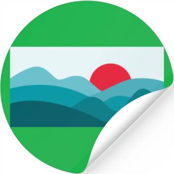 Discover Minimalist Sun Teal Blue Stickers