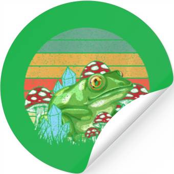 Discover Retro Realistic Toad Frog Mushrooms Stickers