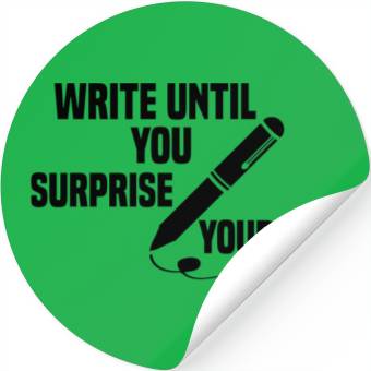 Discover write until you surprise yourself Stickers