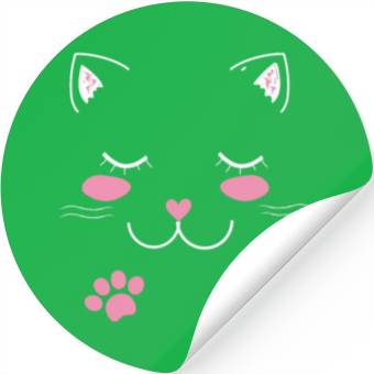 Discover Adorable cat face Stickers