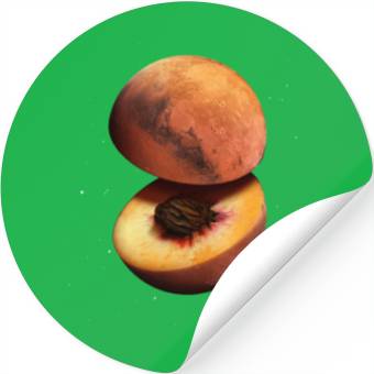 Discover Funny Peach Mars Planet Stickers