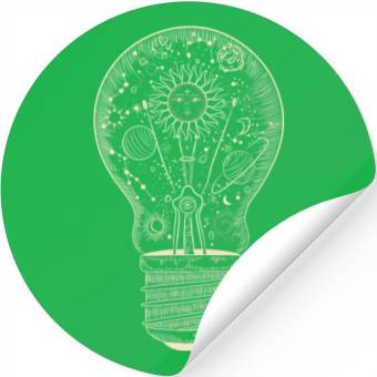 Discover Astronomy Universe Planets Light Bulb Stickers