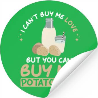 Discover Potato Milk Saying Stickers