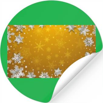 Discover Winter Snowflakes Orange Pattern Stickers