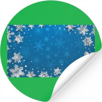 Discover Winter Snowflakes Navy Blue Pattern Stickers