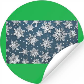 Discover Modern Snowflakes Pattern Blue Stickers