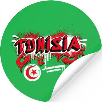 Discover Tunisia graffiti flag design Stickers