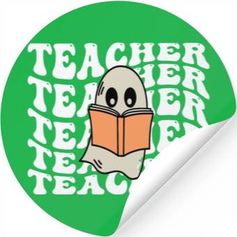 Discover ghost teacher reading Stickers