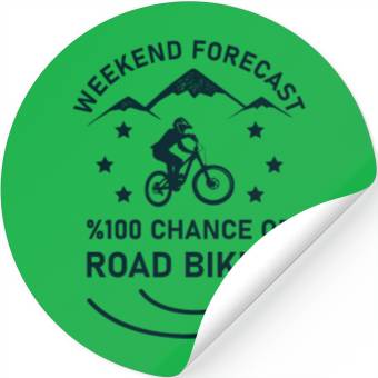 Discover Funny Weekend Road Biking Stickers