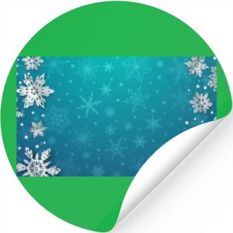 Discover Winter Snowflakes Teal Pattern Stickers