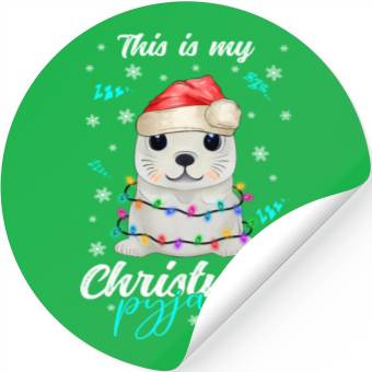 Discover Winter Christmas Pyjama Seal Stickers
