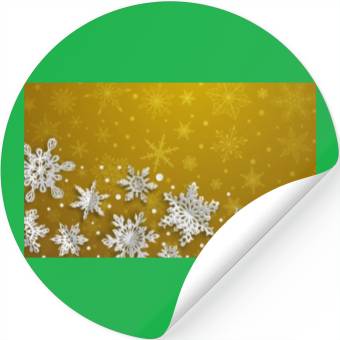 Discover Modern Yellow Snowflakes Pattern Stickers