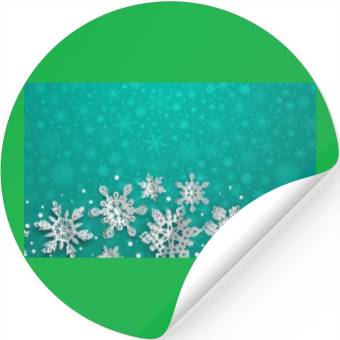 Discover Teal Snowflakes Pattern Stickers