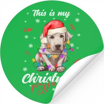 Discover Winter Christmas Pyjama Labrador Stickers