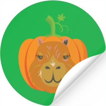 Discover Capybara with a pumpkin Stickers