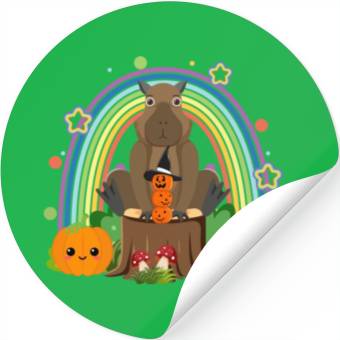 Discover Capybara with a pumpkin Stickers