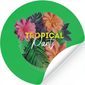 Discover Tropical Party Stickers