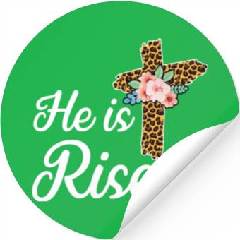 Discover He Is Risen Jesus Christ Cross Easter Sunday Stickers