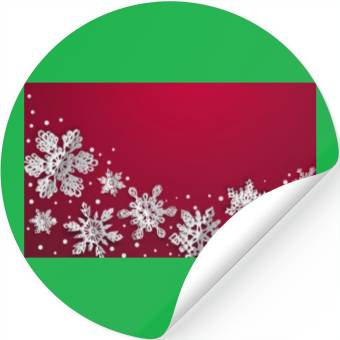 Discover Christmas Snowflakes Red Winter Stickers