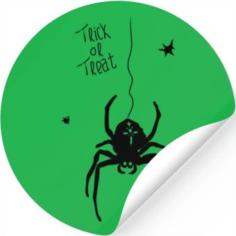 Discover spider with trick or treat typography Stickers