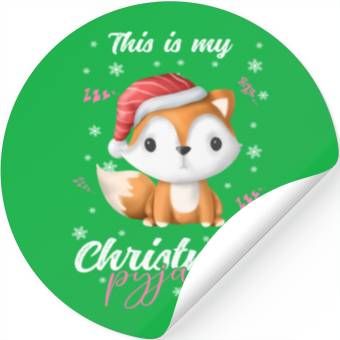 Discover Winter Christmas Pyjama Fox Stickers