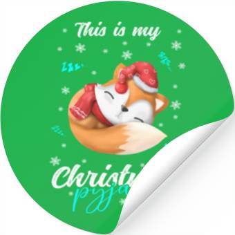 Discover Winter Christmas Pyjama Fox Stickers