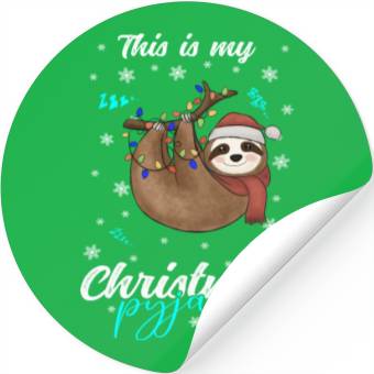 Discover Winter Christmas Pyjama Sloth Stickers