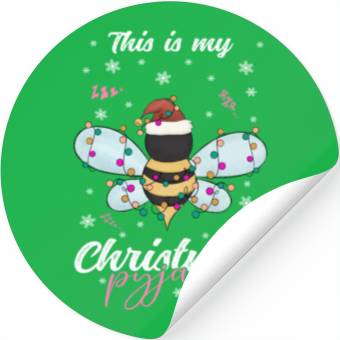 Discover Winter Christmas Pyjama Bee Stickers