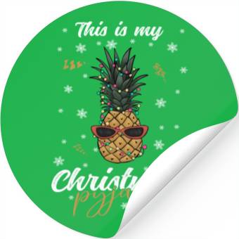 Discover Winter Christmas Pyjama Pineapple Stickers