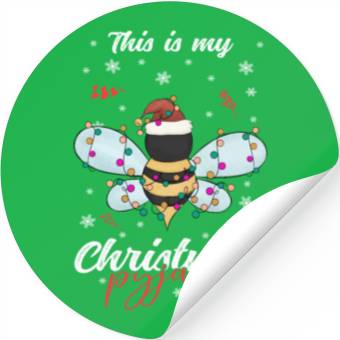 Discover Winter Christmas Pyjama Bee Stickers