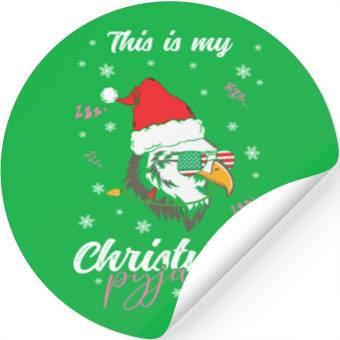 Discover Winter Christmas Pyjama Eagle Stickers