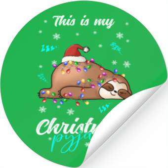 Discover Winter Christmas Pyjama Sloth Stickers
