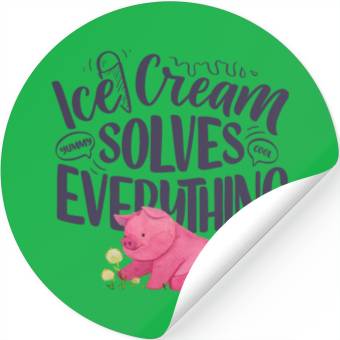 Discover Ice Cream solves everything Stickers