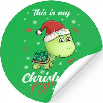 Discover Winter Christmas Pyjama Turtle Stickers