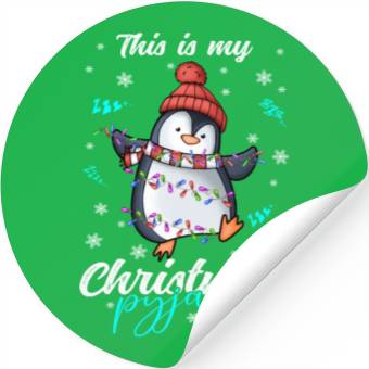Discover Winter Christmas Pyjama Penguin Stickers