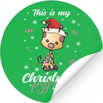 Discover Winter Christmas Pyjama Giraffe Stickers