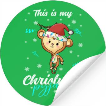 Discover Winter Christmas Pyjama Monkey Stickers