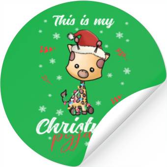 Discover Winter Christmas Pyjama Giraffe Stickers