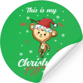 Discover Winter Christmas Pyjama Monkey Stickers