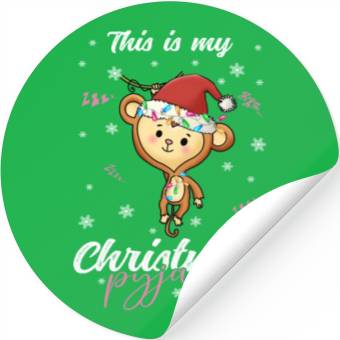 Discover Winter Christmas Pyjama Monkey Stickers