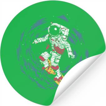 Discover Astronaut Surfing Stickers