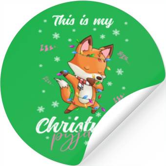 Discover Winter Christmas Pyjama Fox Stickers