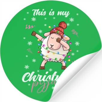 Discover Winter Christmas Pyjama Sheep Stickers