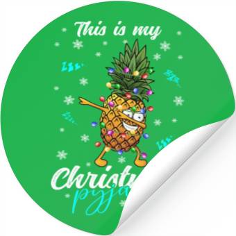Discover Winter Christmas Pyjama Pineapple Stickers