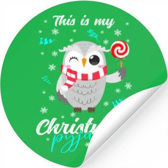 Discover Winter Christmas Pyjama Owl Stickers