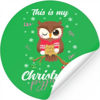 Discover Winter Christmas Pyjama Owl Stickers
