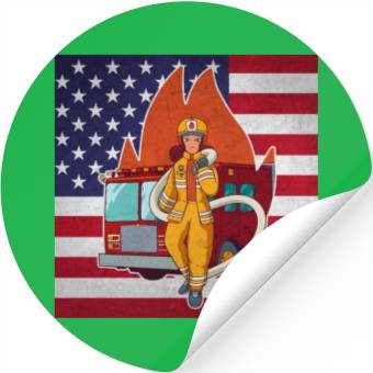 Discover Female Firefighter Thin Red Line Stickers
