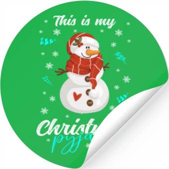 Discover Winter Christmas Pyjama Snowman Stickers